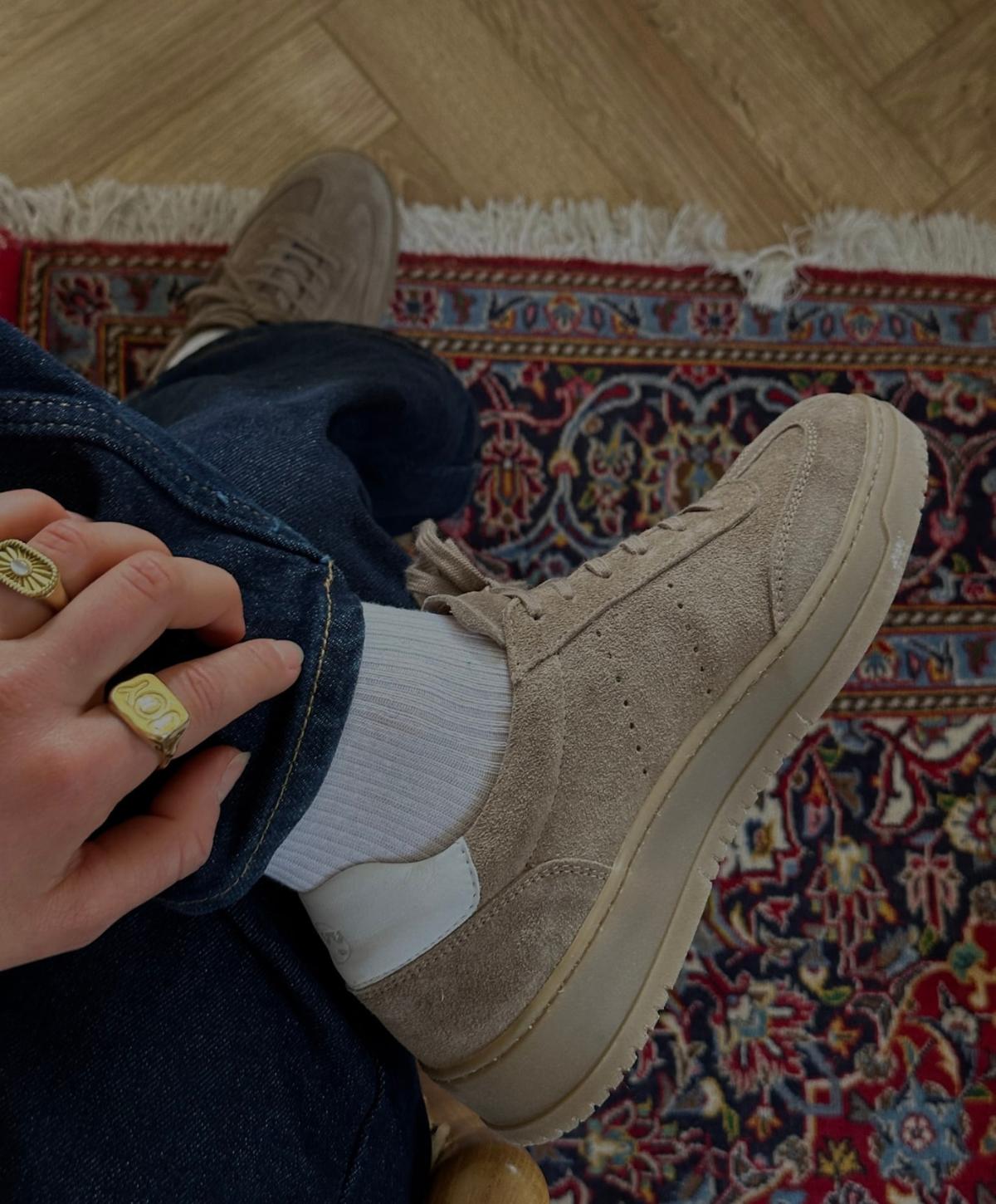 EXPLORE S - Dame Sneakers - Taupe_hvid ruskind