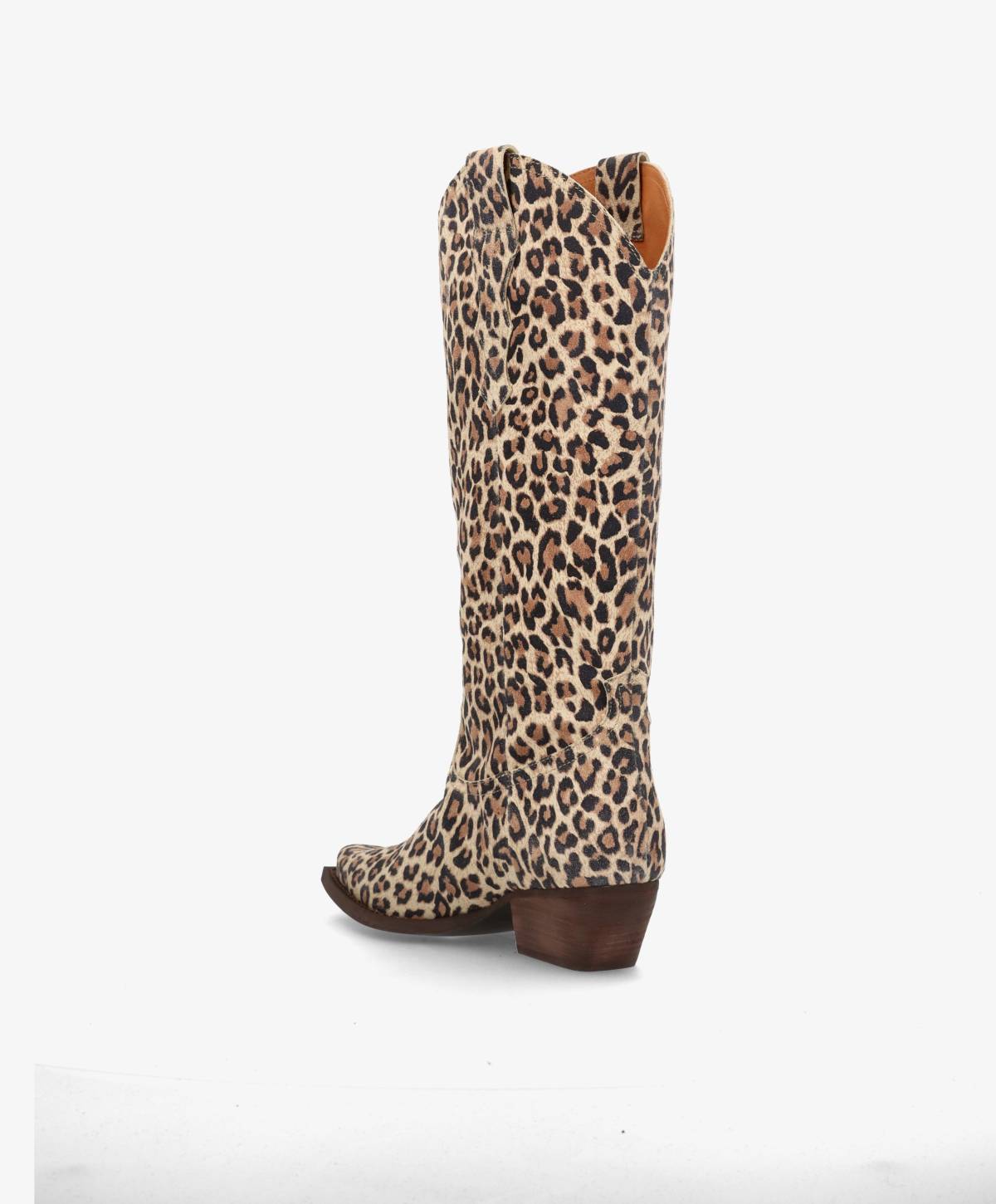 FRANKIE S - Dame Cowboy støvle lang - Leopard ruskind