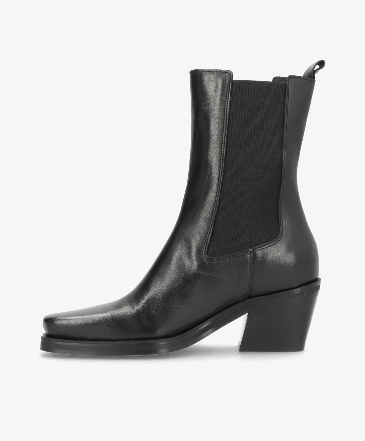CHLOE - støvle med hæl - sort læder