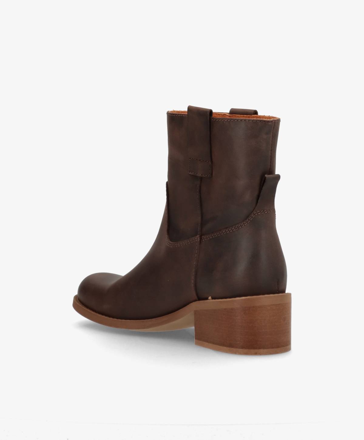 MARTINA LOW - Brun læder - Ankelstøvler Dame