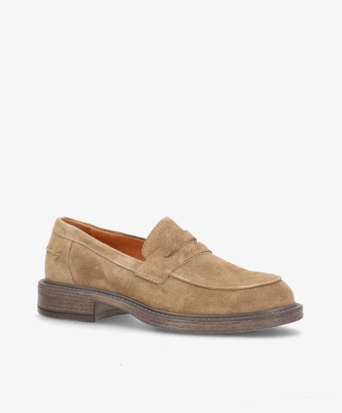 LORETTA S - Beige ruskind - Loafers Dame