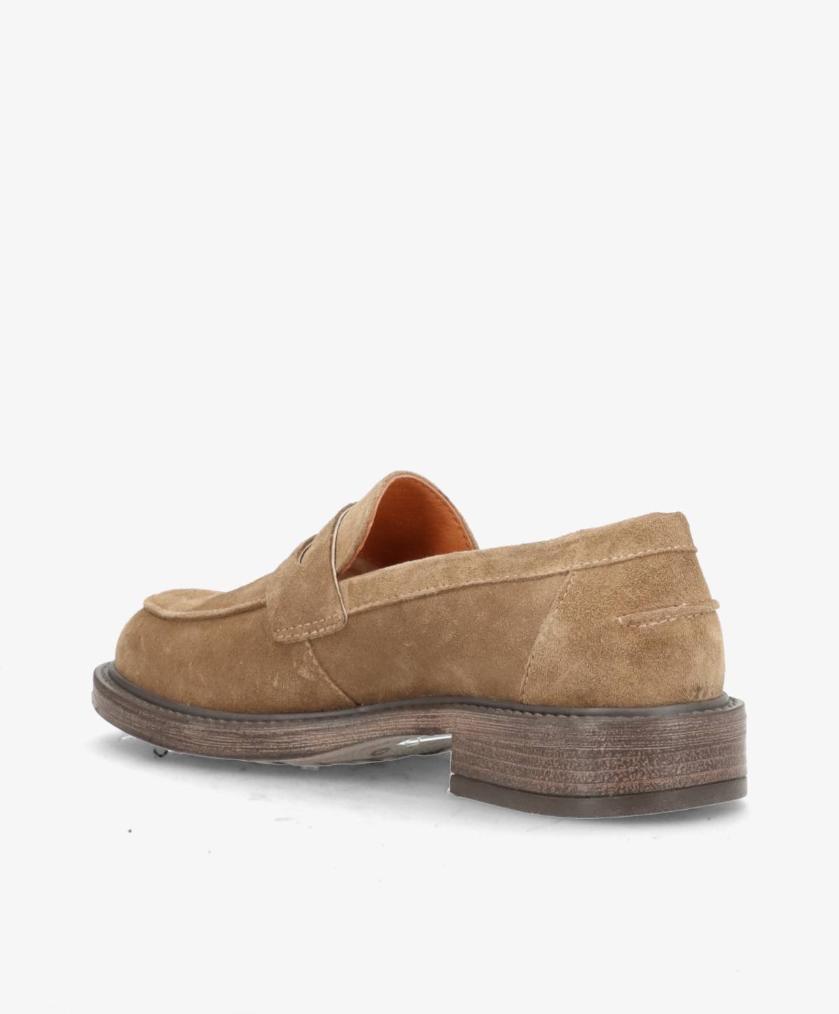 LORETTA S - Beige ruskind - Loafers Dame