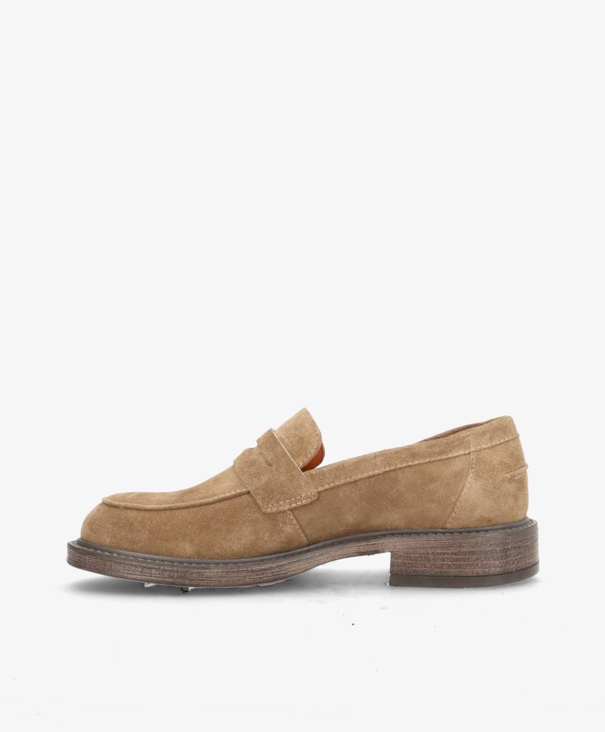 LORETTA S - Beige ruskind - Loafers Dame