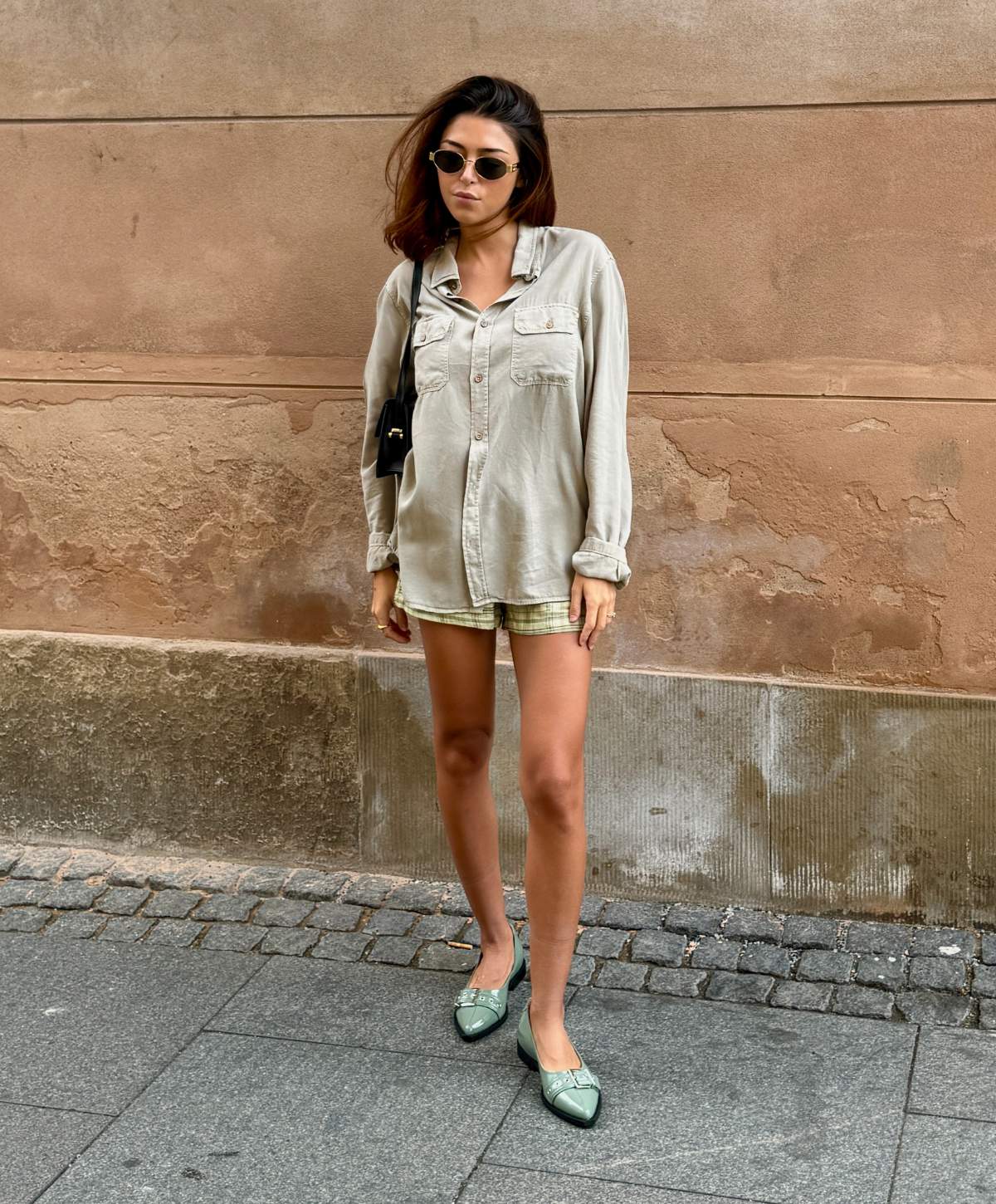 MUST - Ballerina - Grøn lak læder