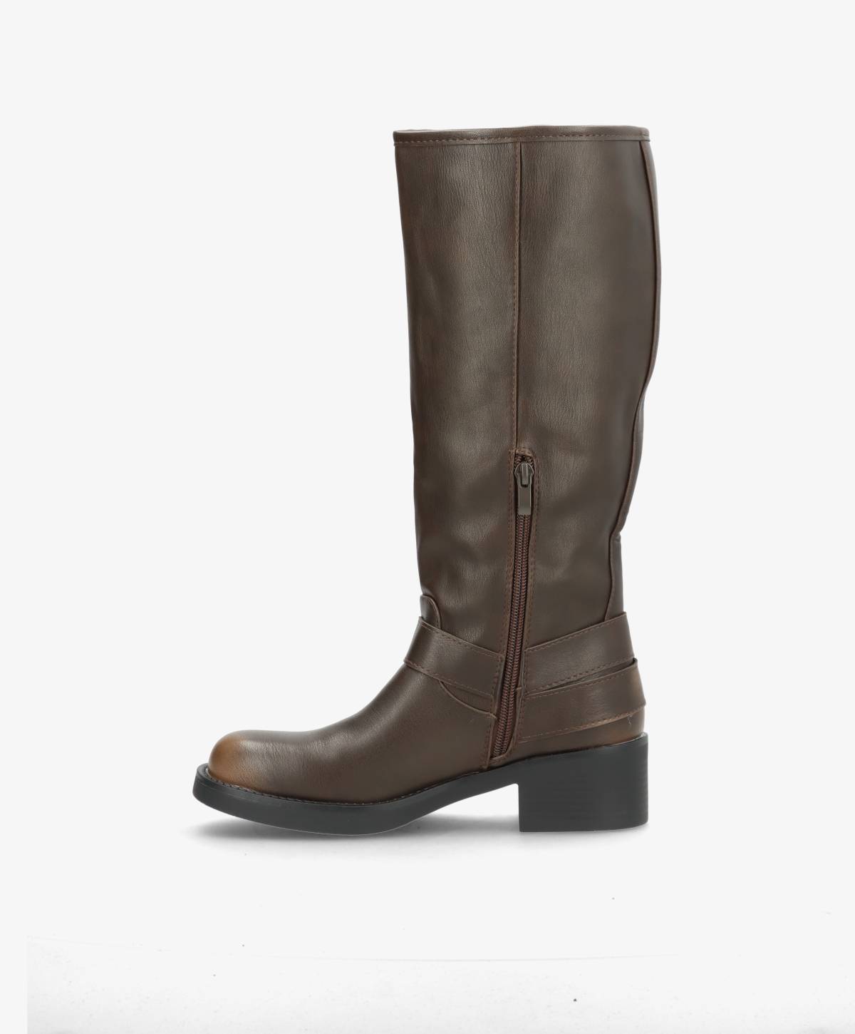 Helena - Biker støvle lang - Brun