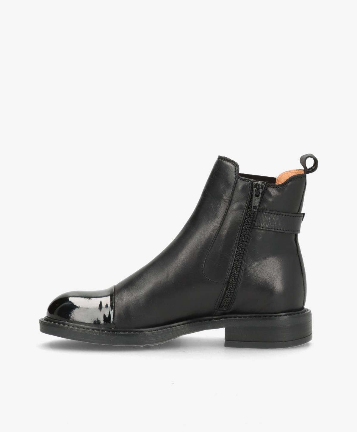 BEATRICE LP - Sort læder-lak - Ankelstøvler Dame