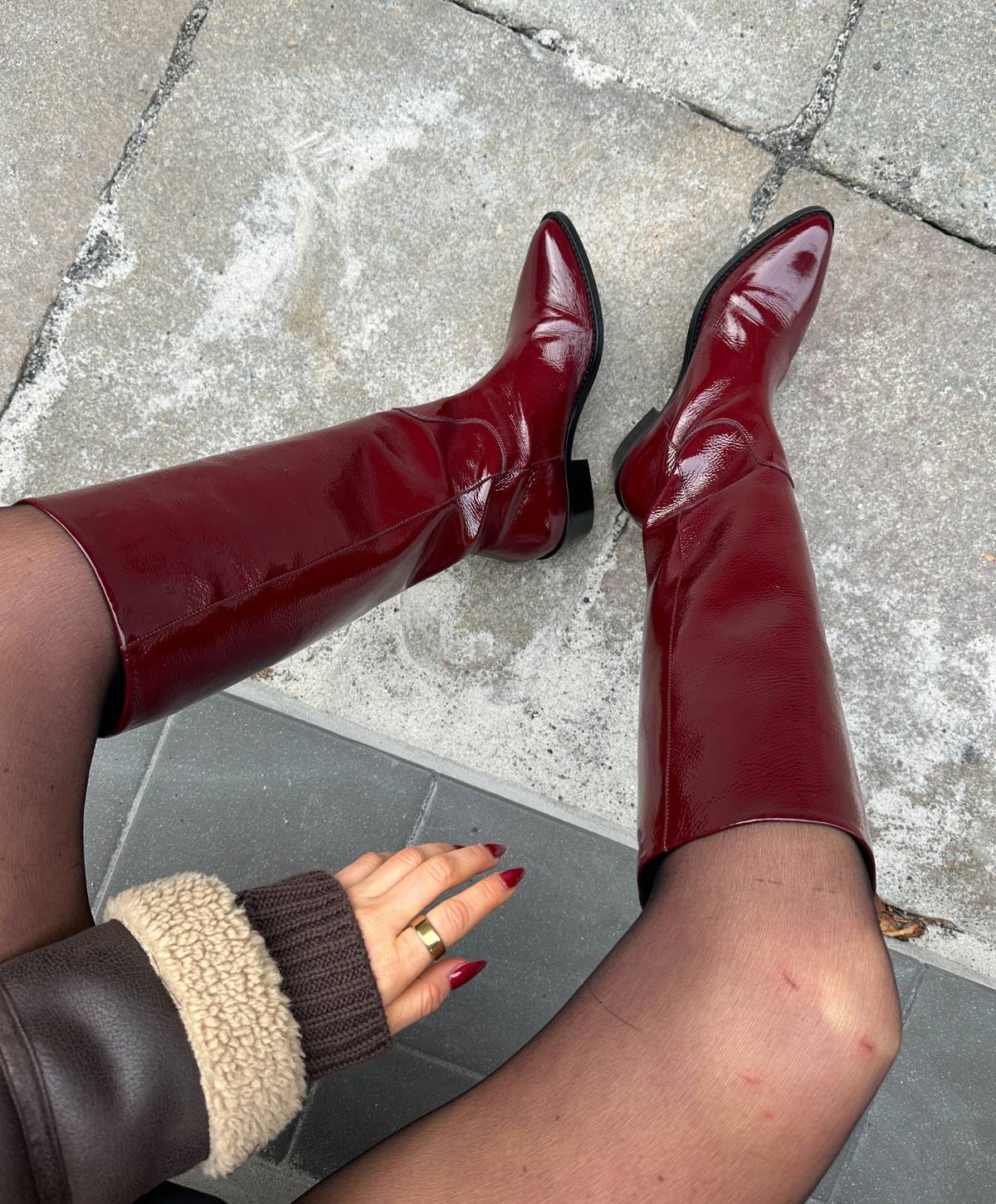 CONFIDENCE P - Bordeaux lak - Lang støvle