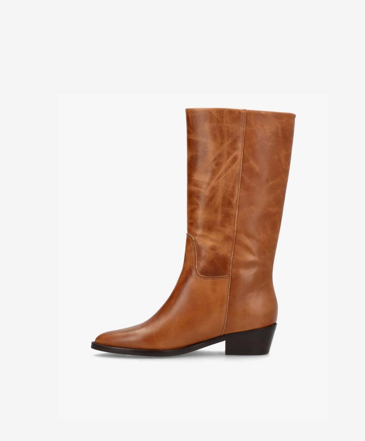 CONFIDENCE - Cognac læder - Høj støvle Dame