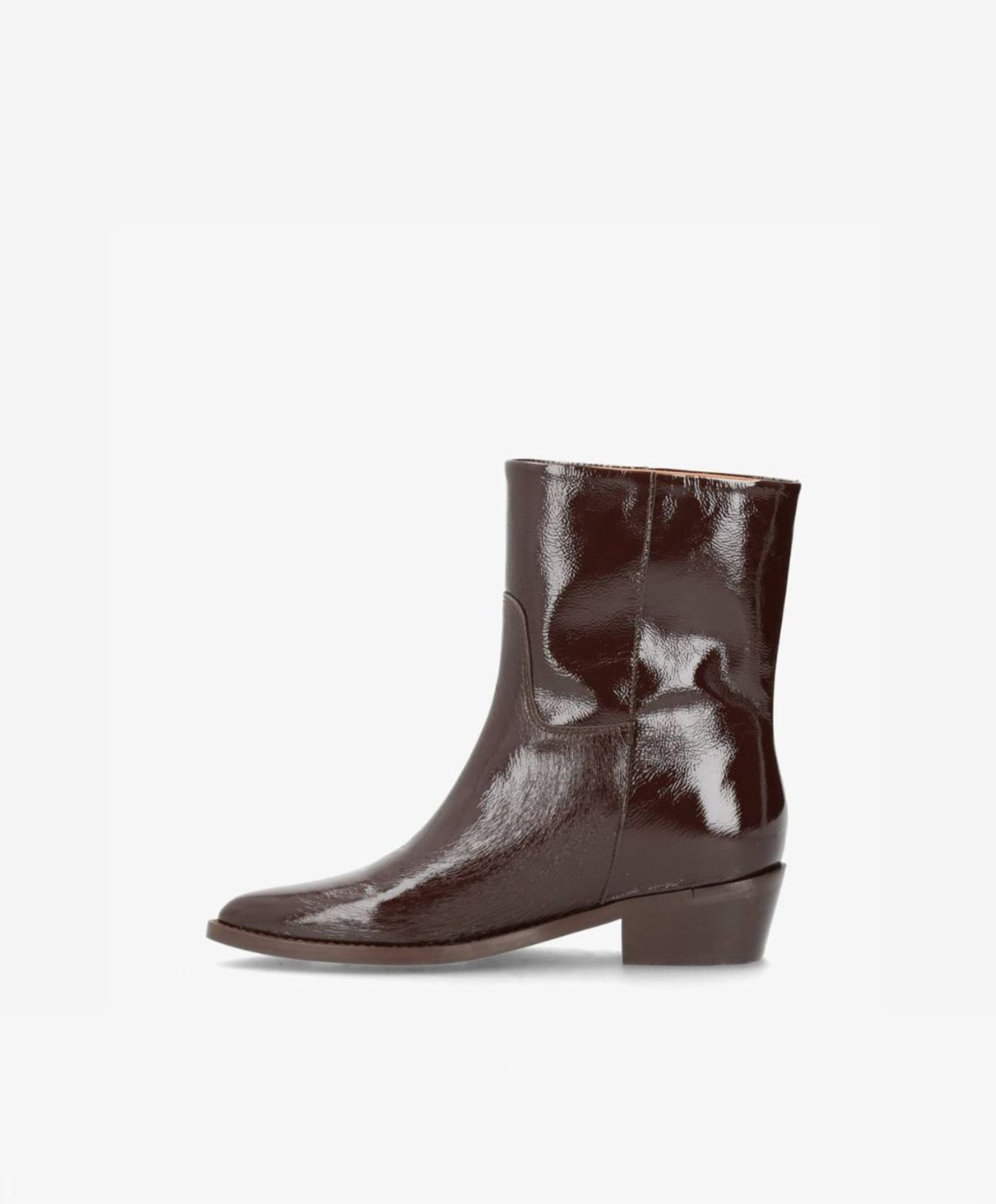 CONFIDENCE LOW P - Brun lak læder - Ankelstøvle Dame