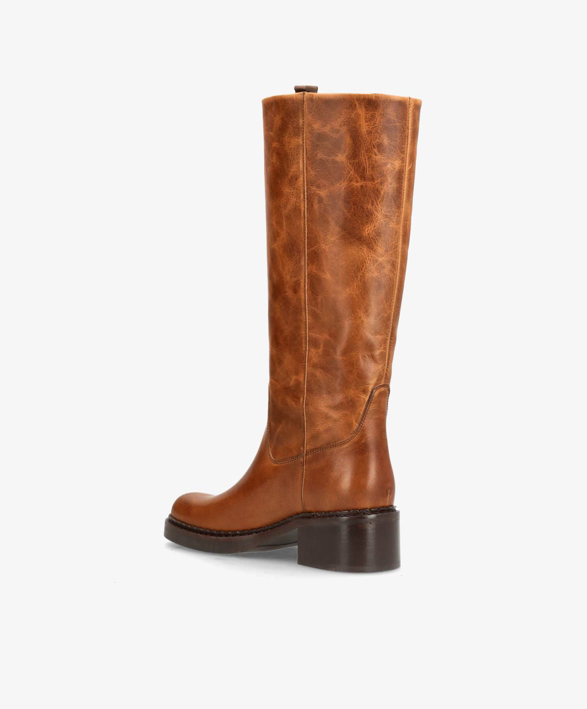 EXPOSED LONG - Cognac læder - Lang støvle Dame