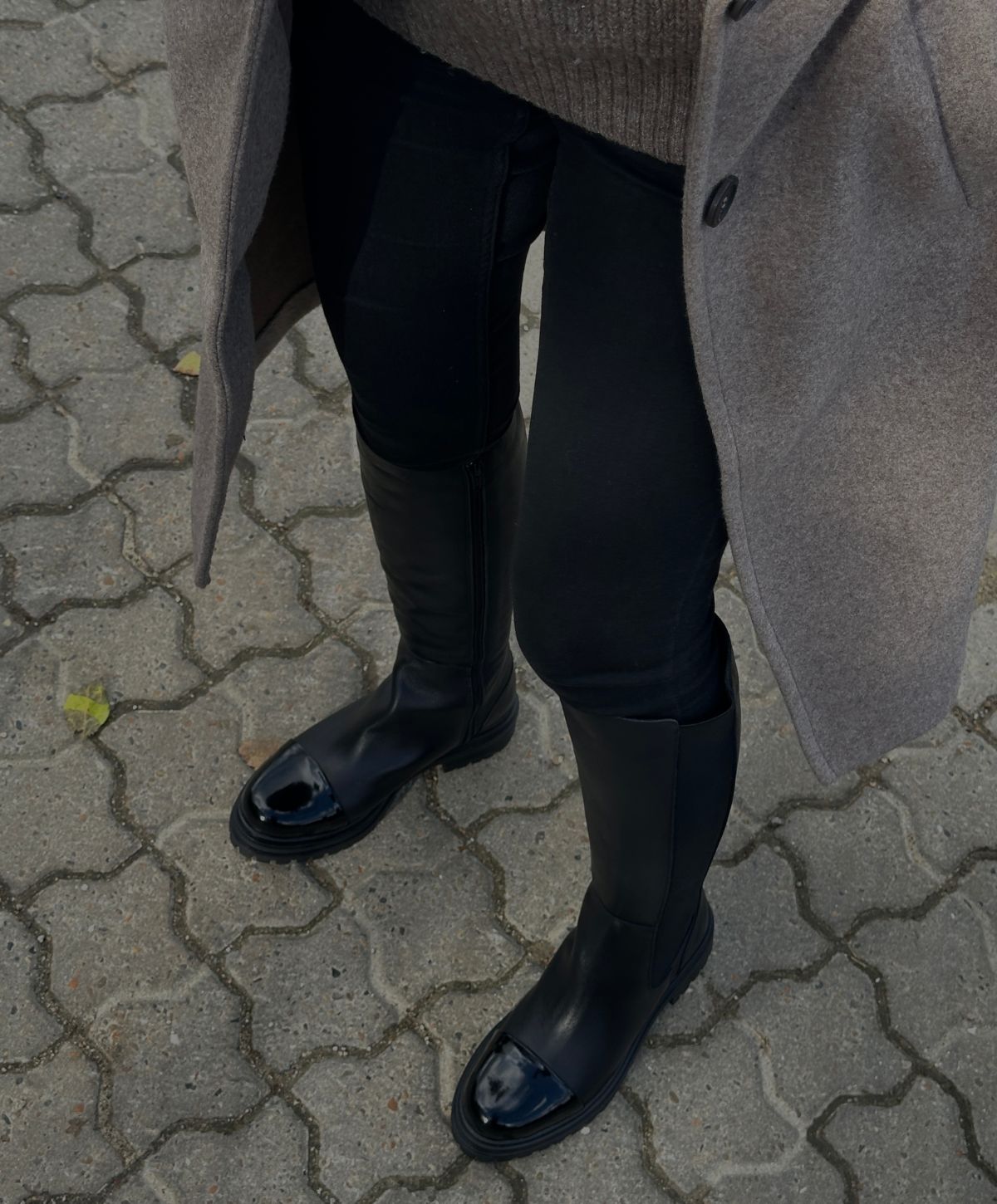 HASTA LA VISTA P Sort - Lang støvle - læder-lak