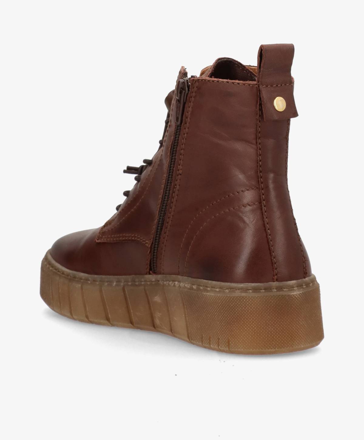 MOOVED LACE - Mørkebrun læder - Snørestøvler Dame