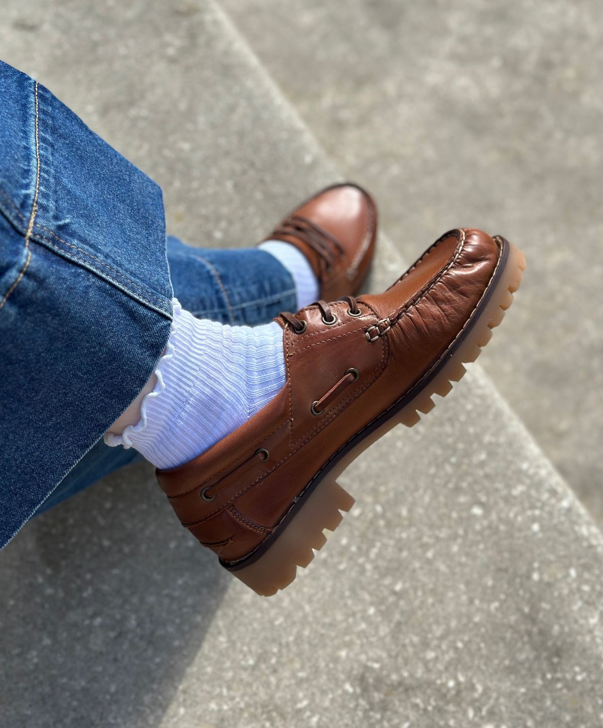 NAUTICA - Mellembrun læder - Sejlersko