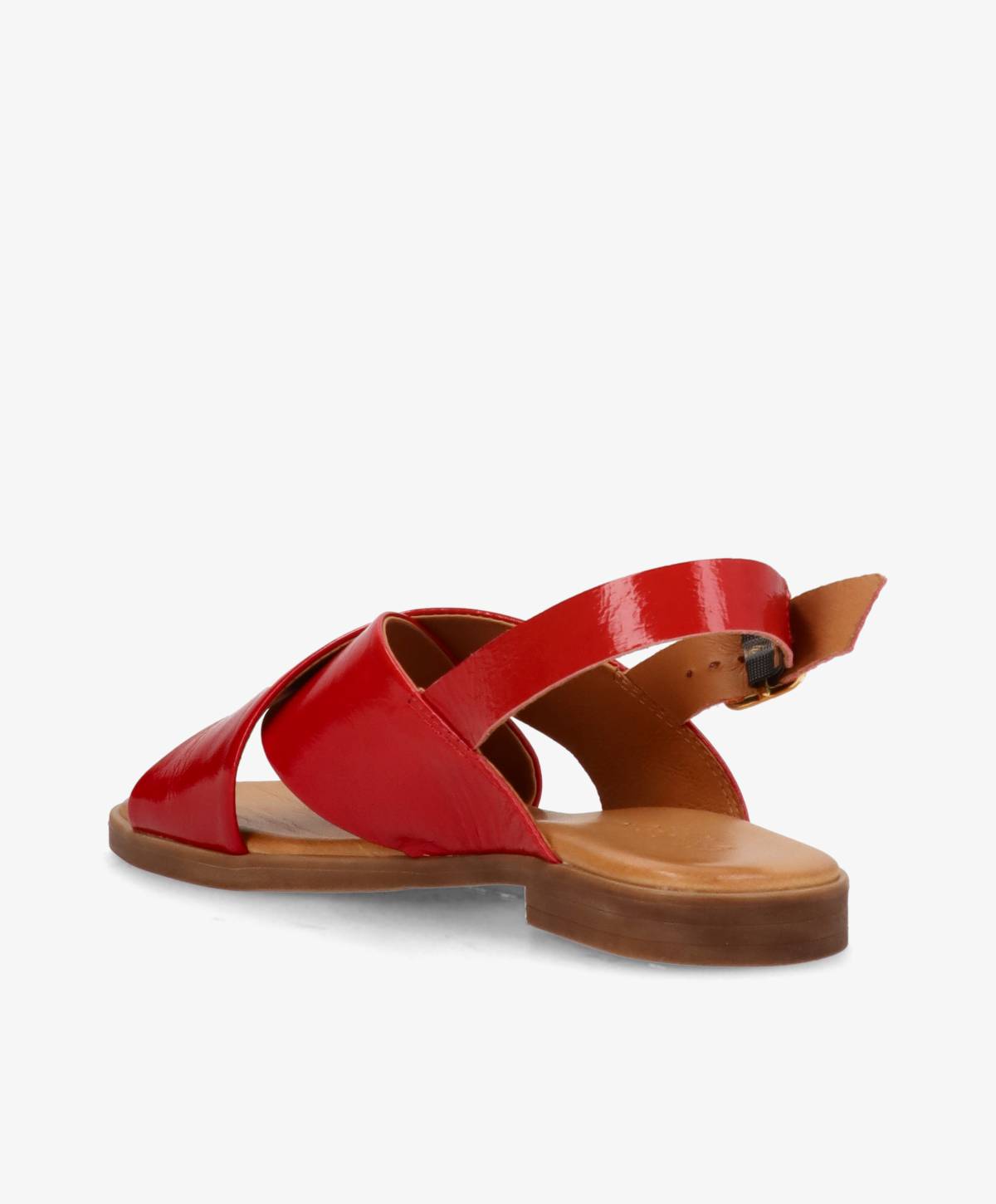 NICOLA P - Rød lak læder - Flade sandaler