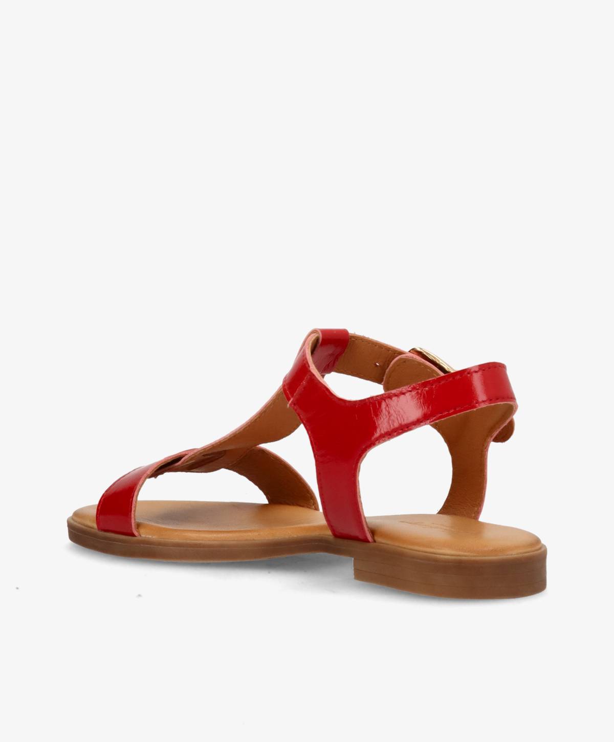 NORA P - Rød lak læder - Flade sandaler