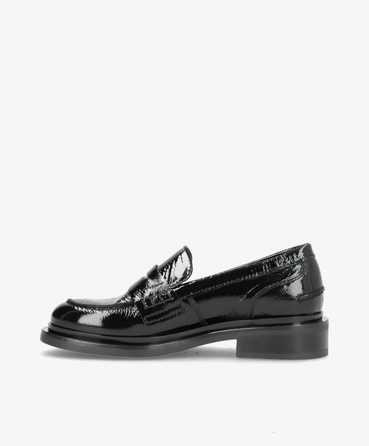 PURE P - Sort lak læder - Loafers Dame