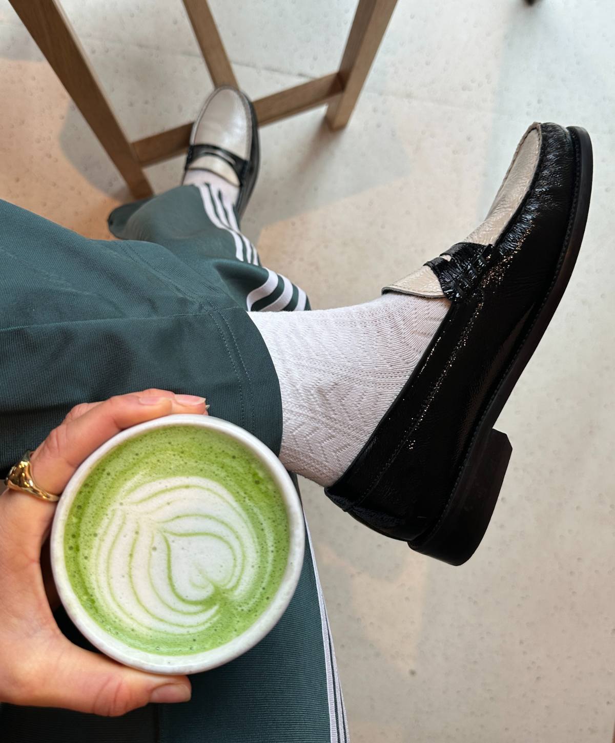 REGENT P - Dame loafer - Sort/hvid lak læder