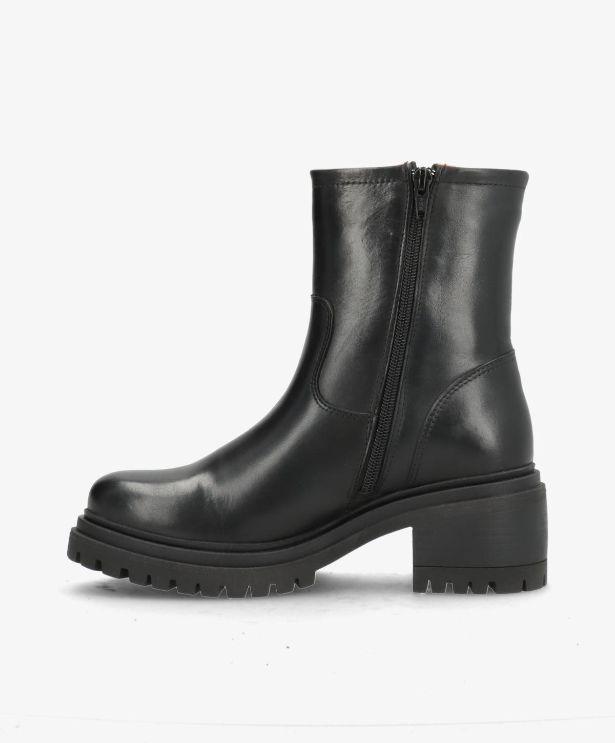 RIVET - Sort læder - Biker støvler Dame