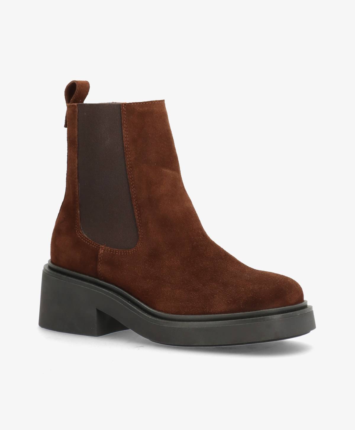 SADDLE S - Mørkebrun ruskind - Chelsea støvler Dame