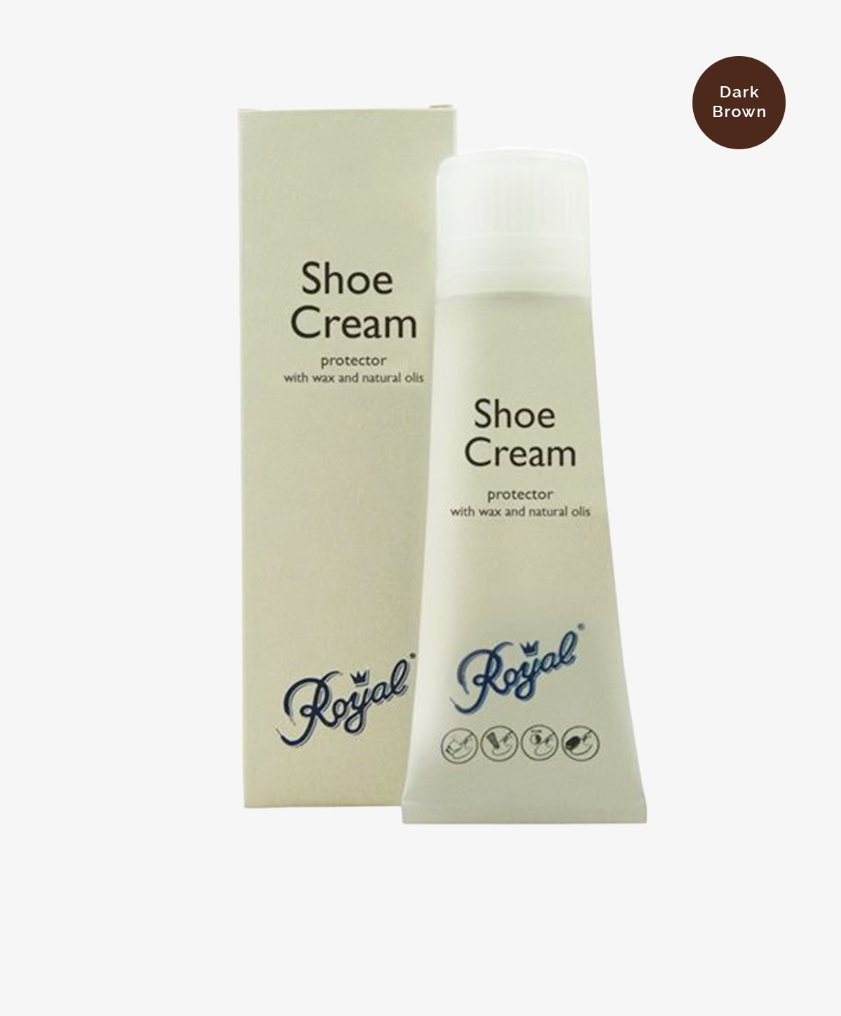 Royal skocreme på tube Mørkebrun