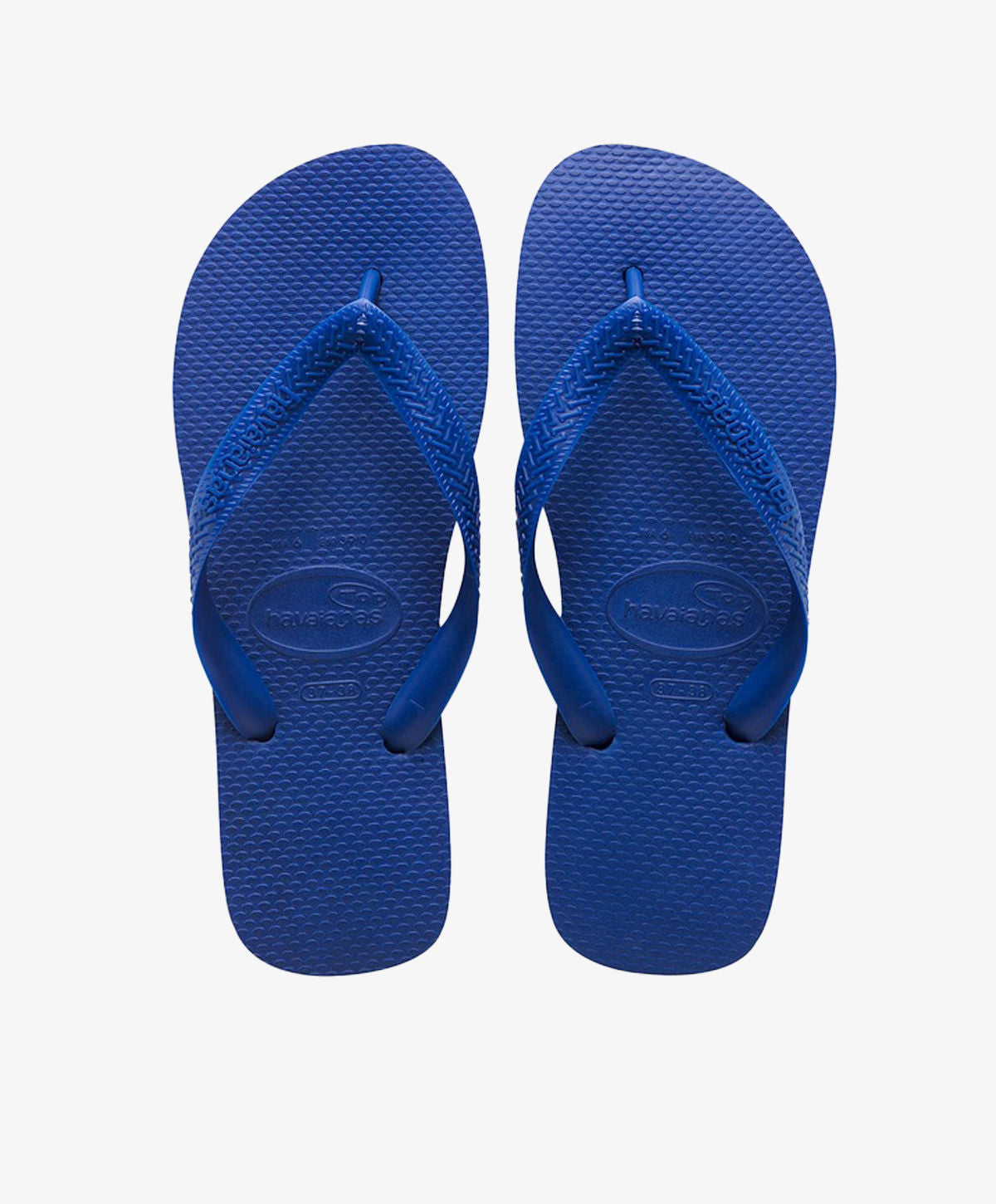 Blå dame slip-in sandaler med tekstureret sål og rem.