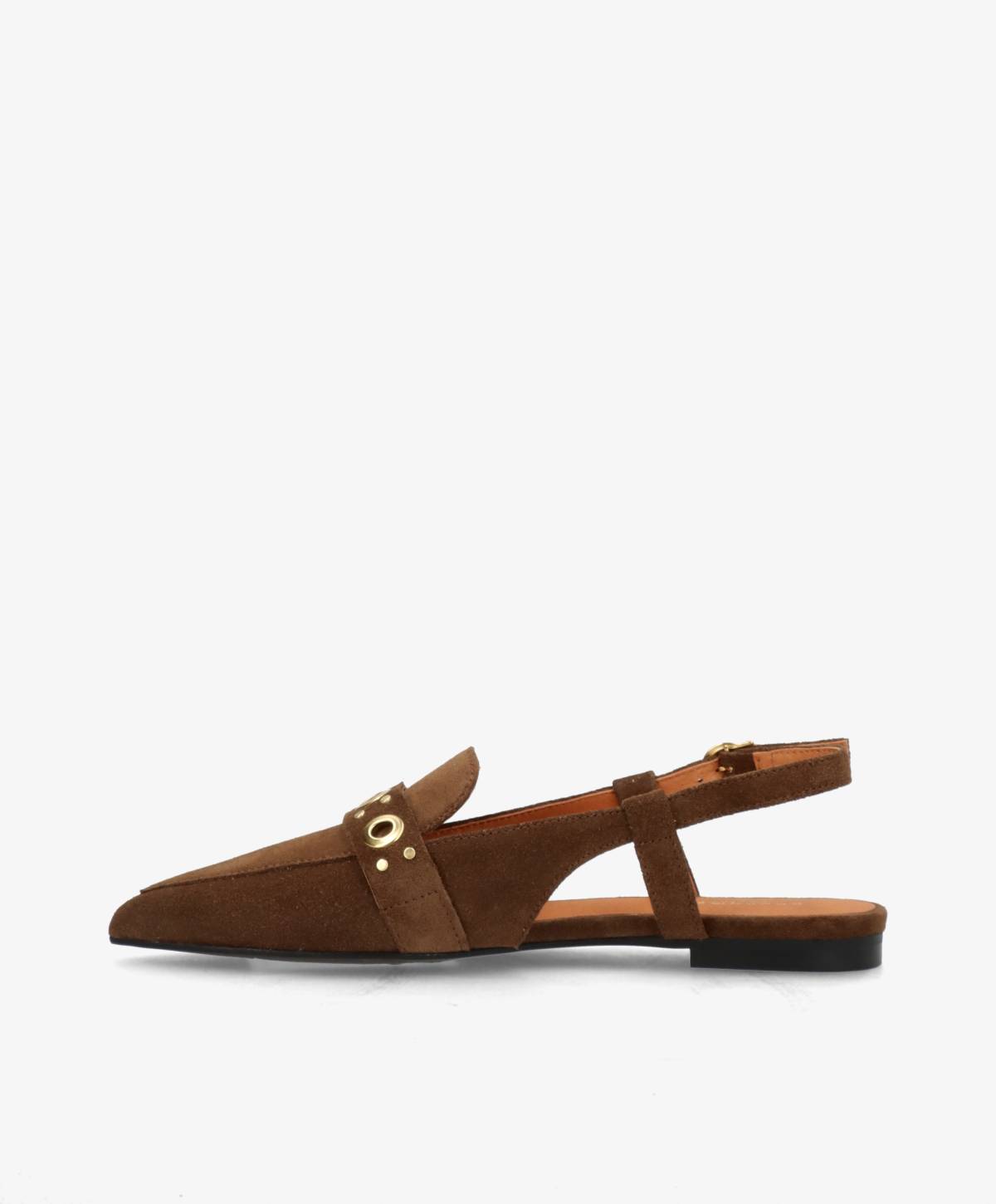 ABOVE S - Mørkebrun ruskind - Slingback sko Dame