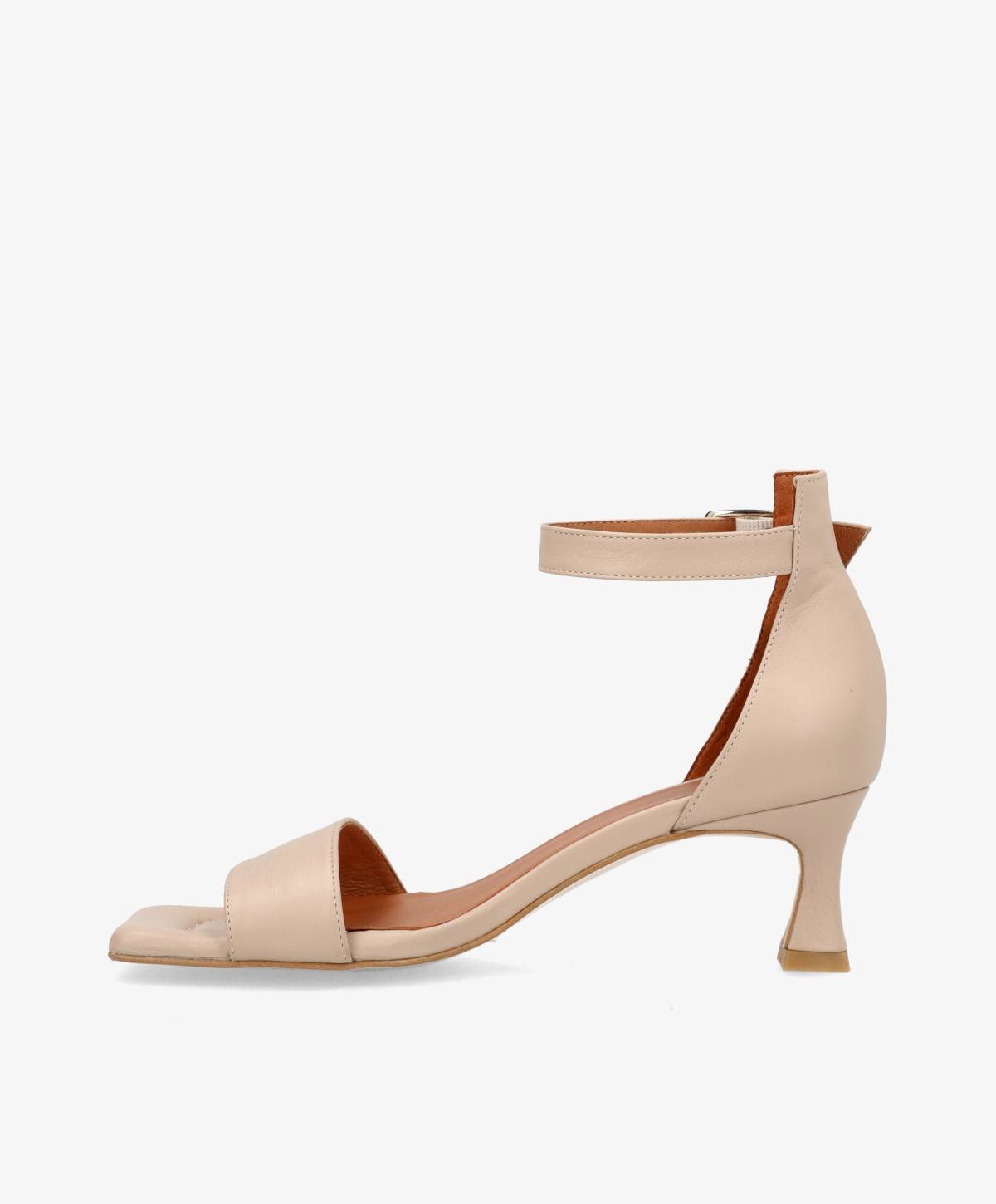 ELEVATE - Beige læder - Sandal med hæl Dame