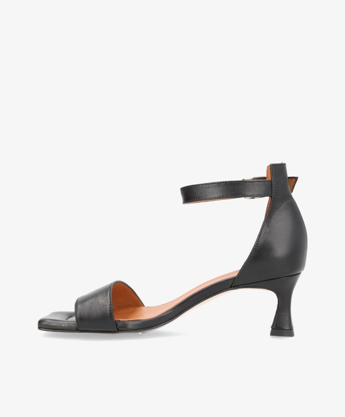 ELEVATE - Sort læder - Sandal med hæl Dame