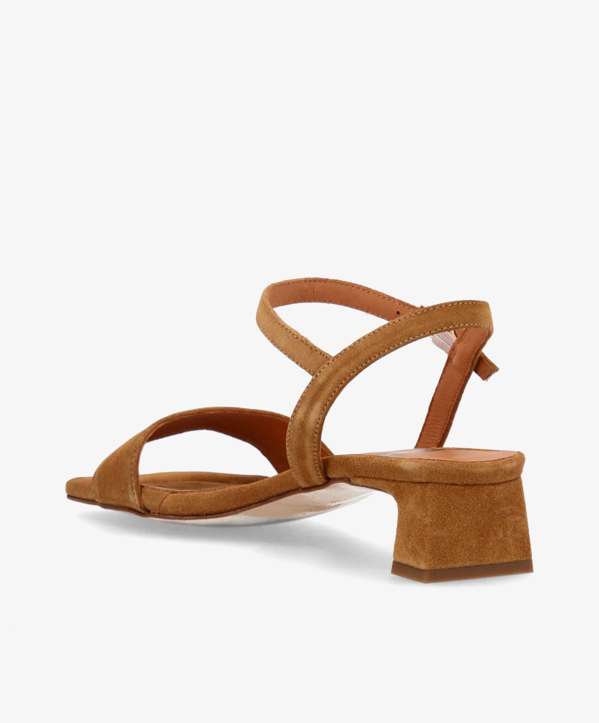 EMBRACE - Nøddebrun ruskind - Sandal med hæl Dame