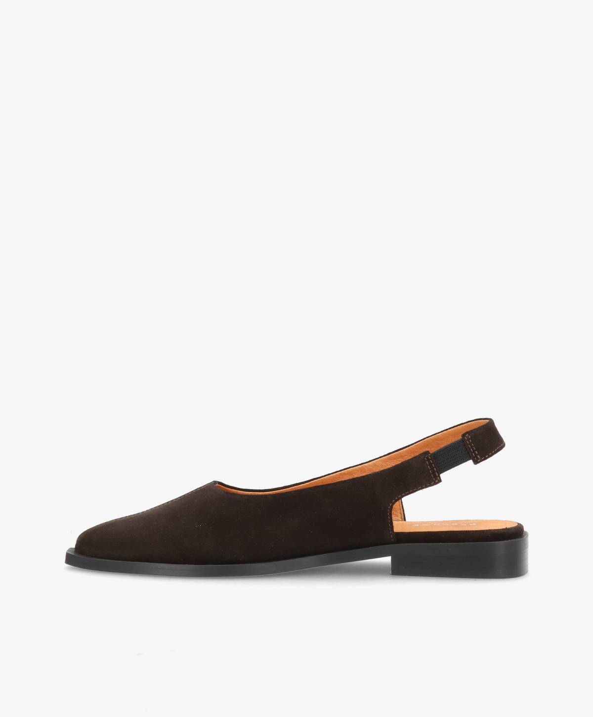HOLD S - Mørkebrun ruskind - Slingback sko Dame