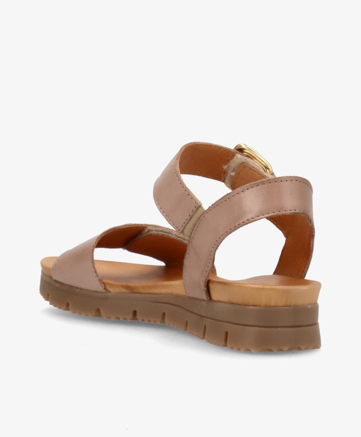 AMALFI - Beige læder - Kilehæls sandal Dame