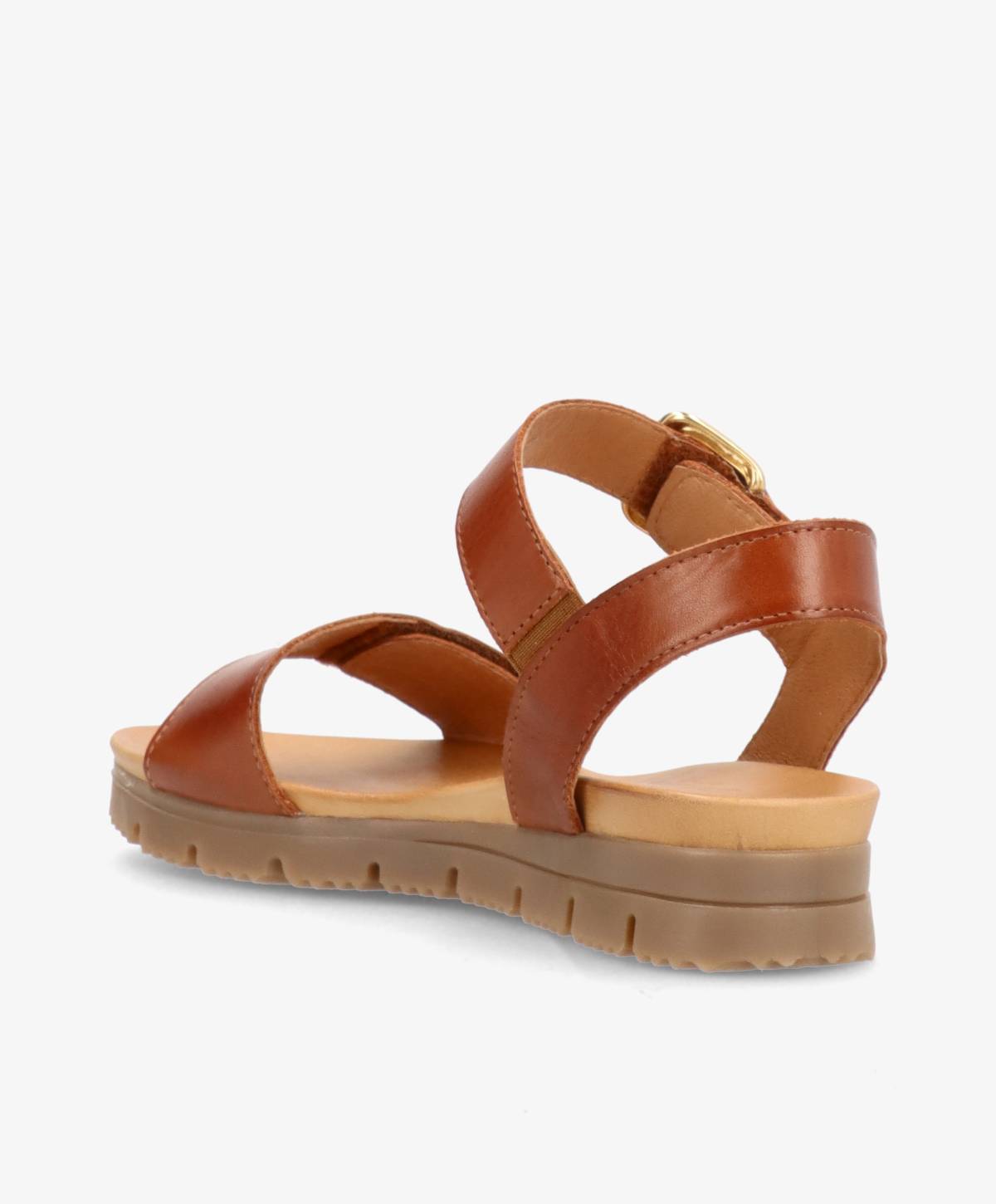 AMALFI - Mellembrun læder - Kilehæls sandal Dame