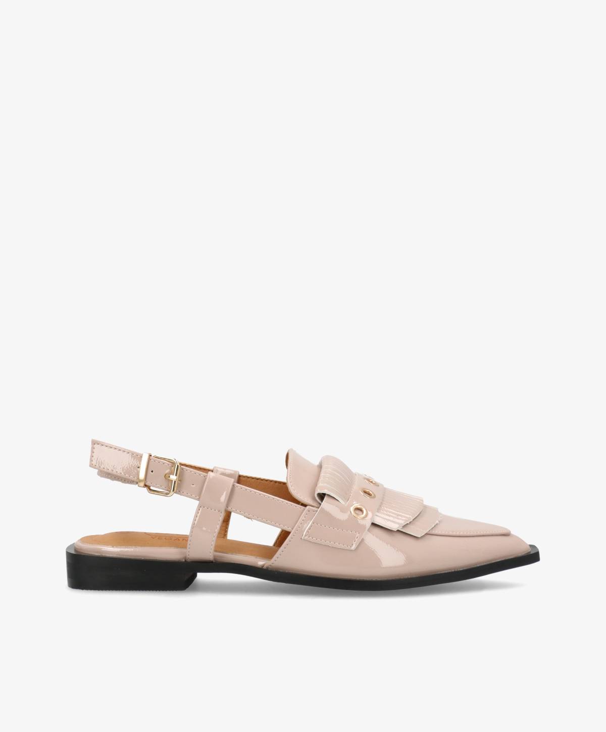 Shoecobay - Beige Vegan lak - Slingback sko Dame