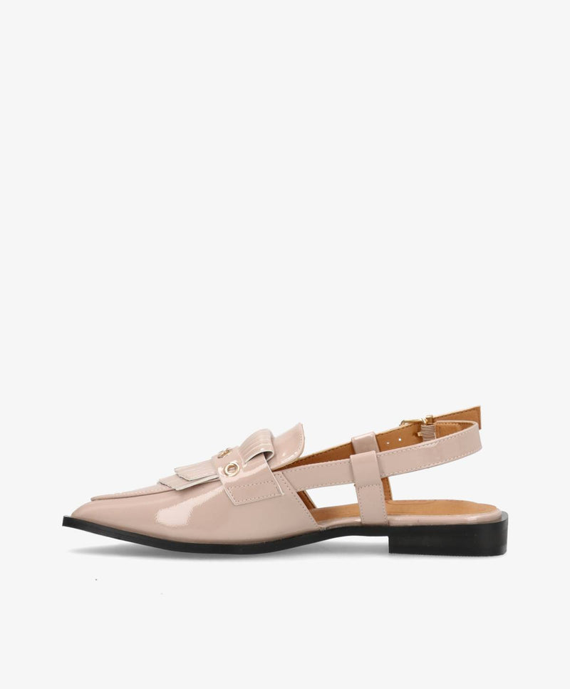 Shoecobay - Beige Vegan lak - Slingback sko Dame