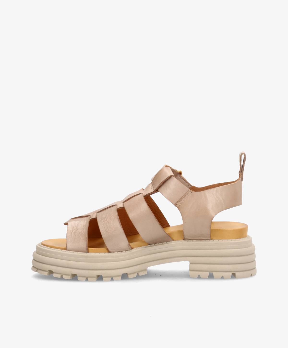 GABBY - Beige Læder  - Sandal Dame