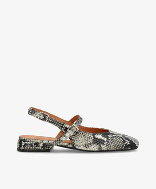 ASCEND A - Offwhite snake læder - Slingback Dame