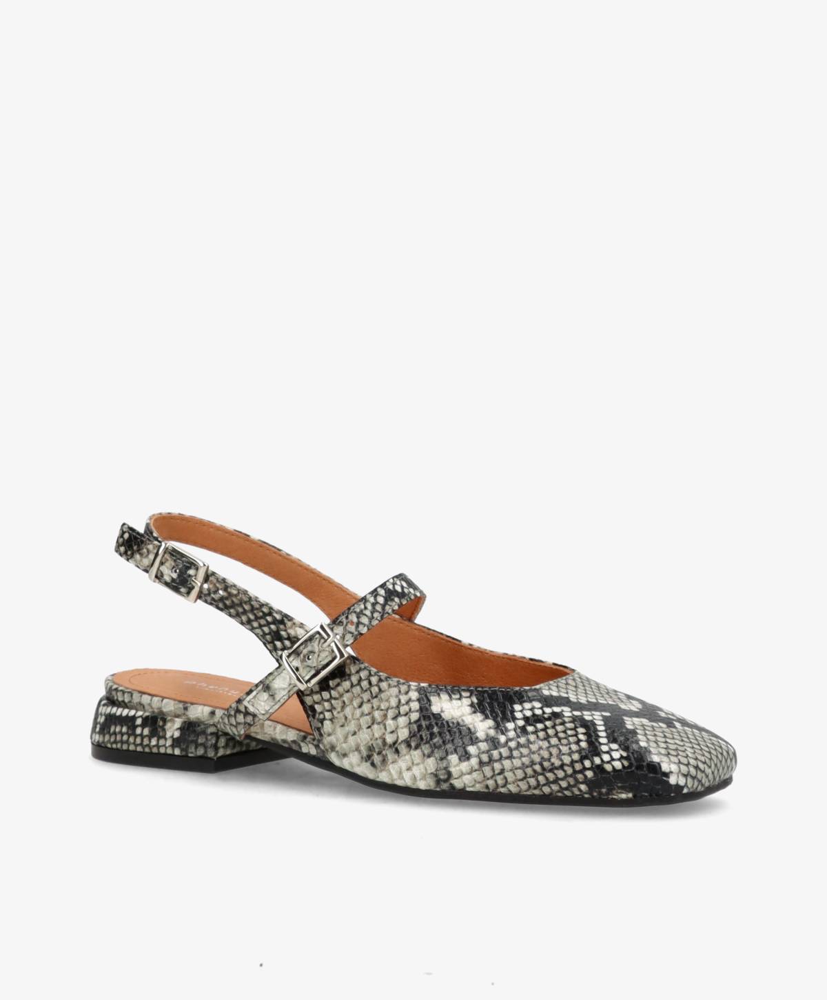 ASCEND A - Offwhite snake læder - Slingback Dame