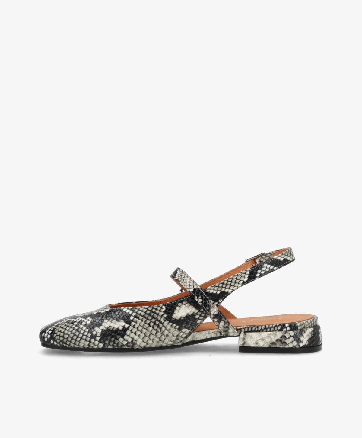 ASCEND A - Offwhite snake læder - Slingback Dame