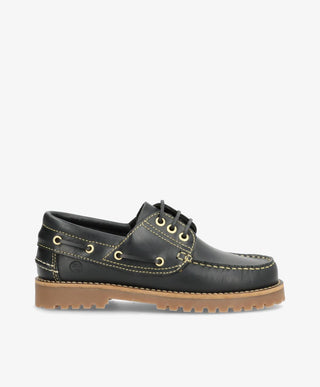 RUDDER-X - Sort læder - Sejlersko Unisex