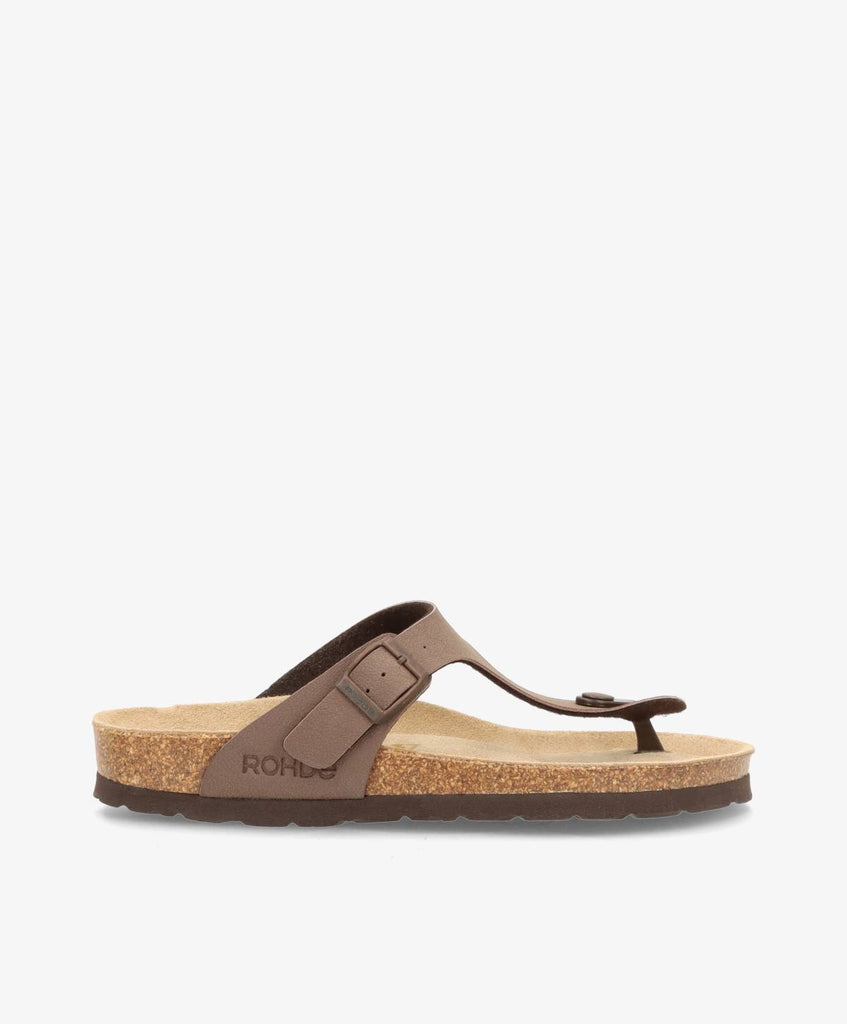 Rohde sandaler i brunt skind med justerbar spænde på siden.