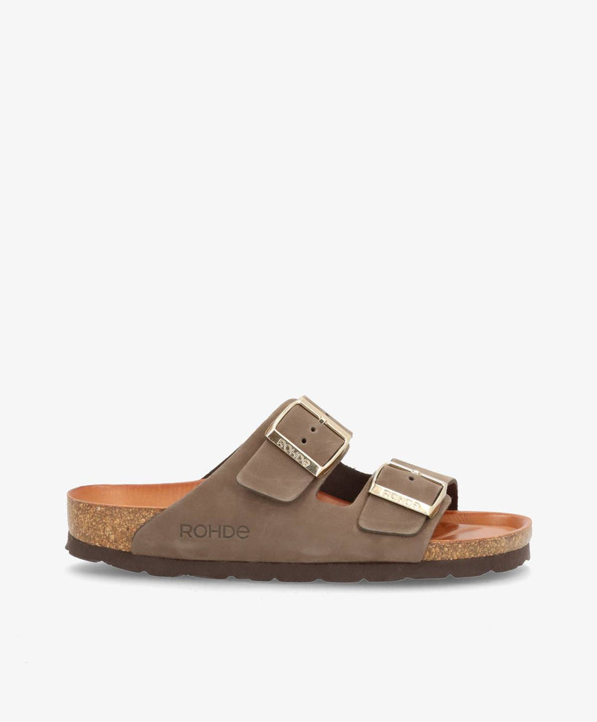 Brune sandaler fra Rohde med brede remme og justerbare spænder.