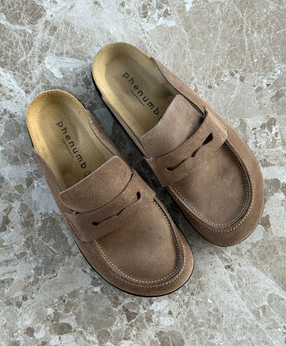 OCTAVIA - Taupe ruskind - Mules Dame