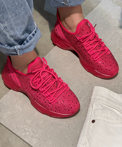 Dame Sneakers - Pink - Glitter