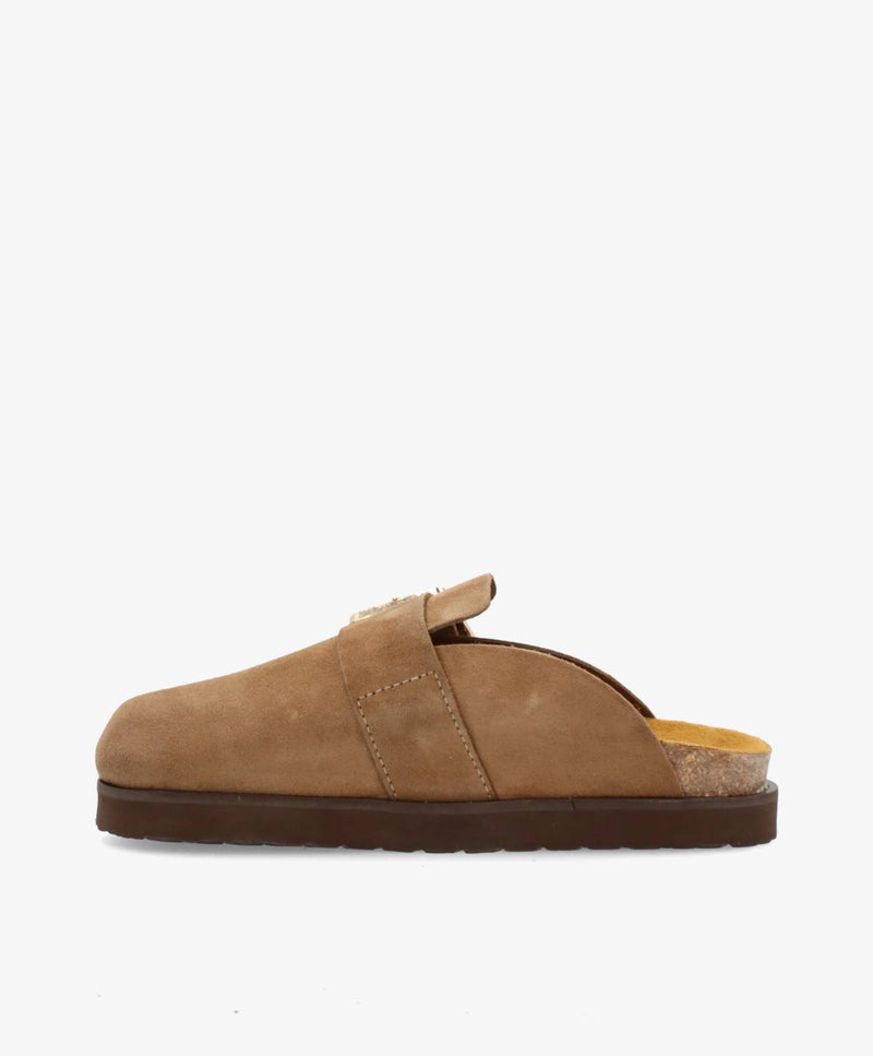 OFELIA - Taupe ruskind - Mules Dame