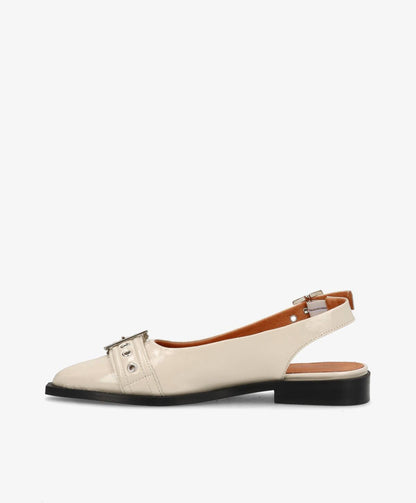 WANT - Slingback - Beige lak læder