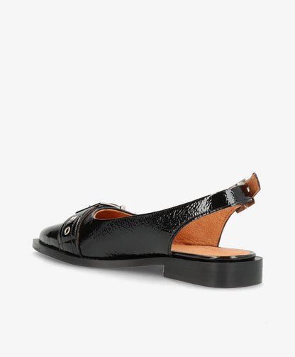 WANT - Slingback - Sort lak læder