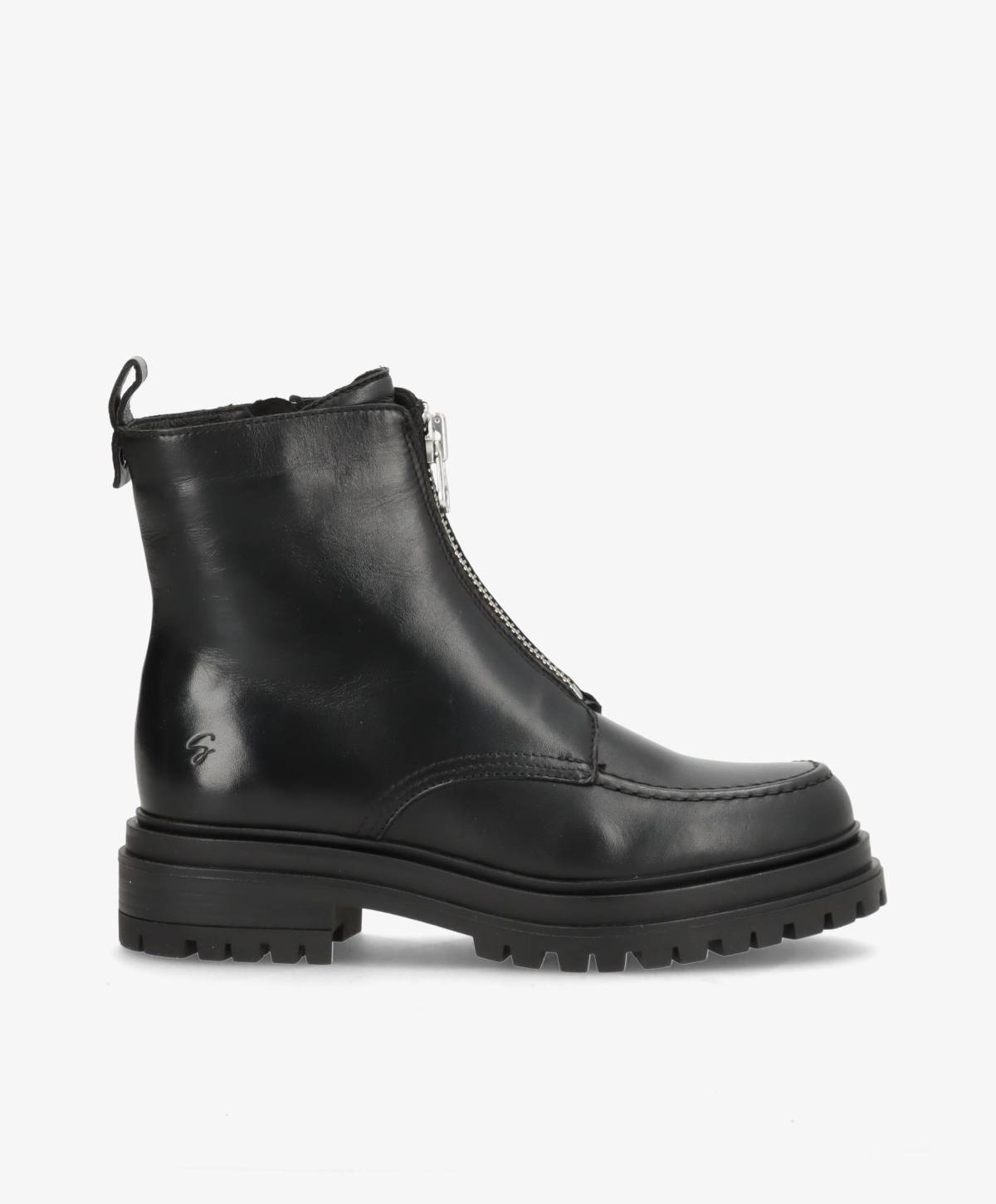 ASPEN ZIP - Sort læder - Støvle med lynlås Dame