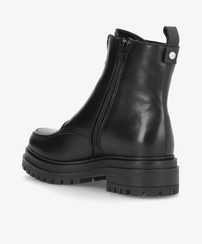 ASPEN ZIP - Sort læder - Støvle med lynlås Dame