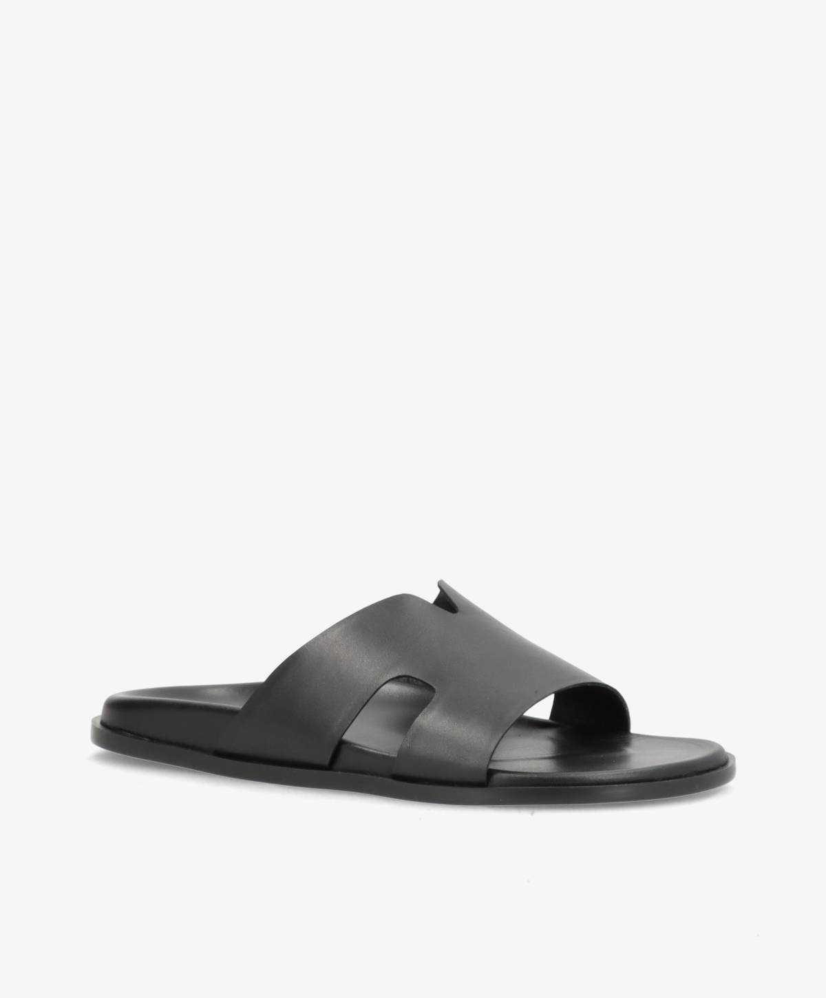 RAE - Sort læder - Flade sandaler Dame