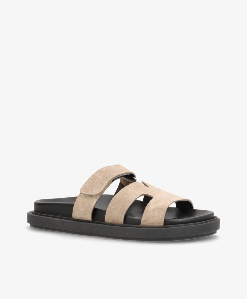 ECHO S - Beige ruskind - Flade sandaler Dame